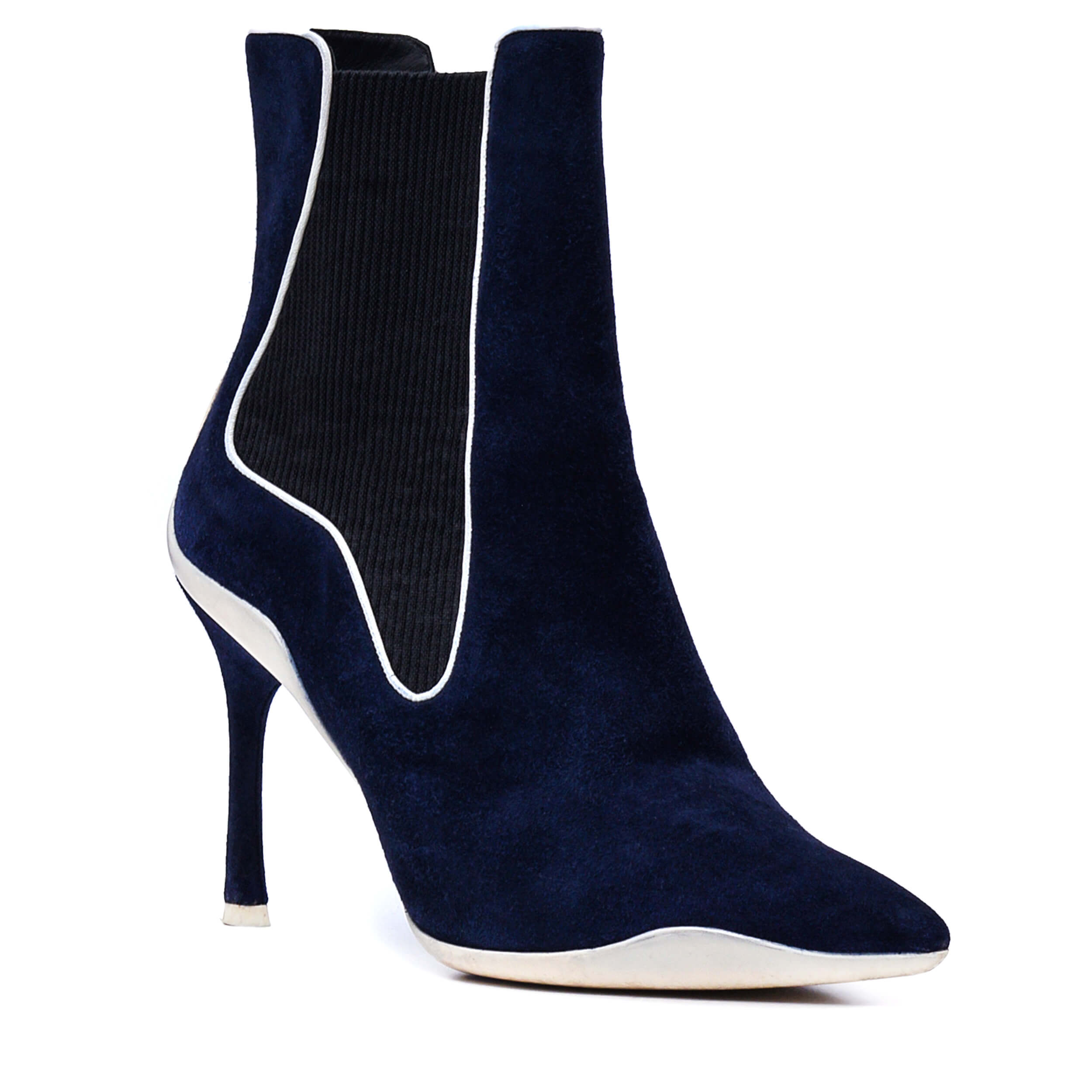 Rene Caovilla - Navy Blue Suede Ankle Boots 38